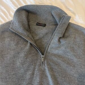 Men's Gray Half-Zip Sweater